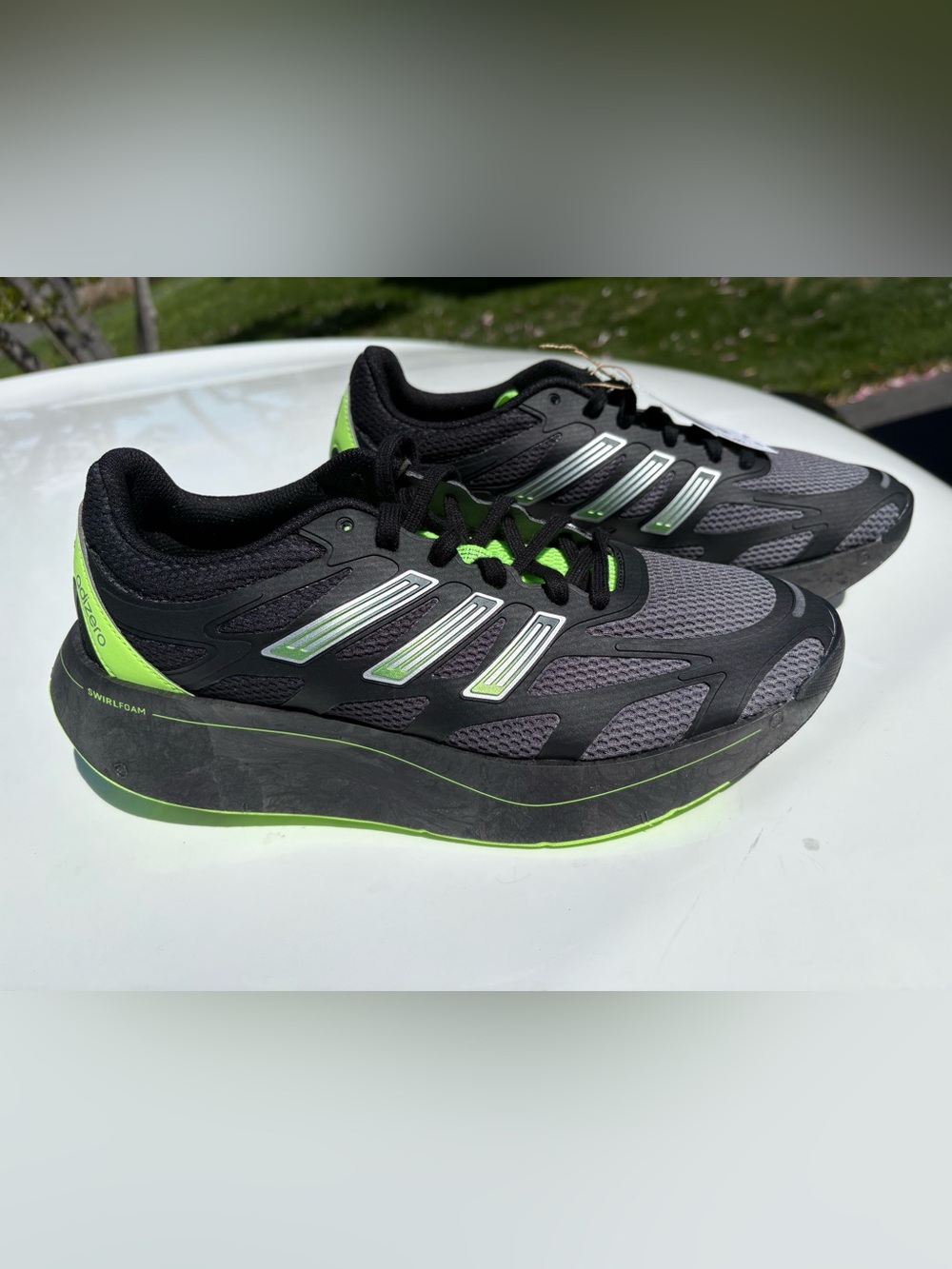 Adidas Adizero Aruku Black & Neon Green Running Shoes